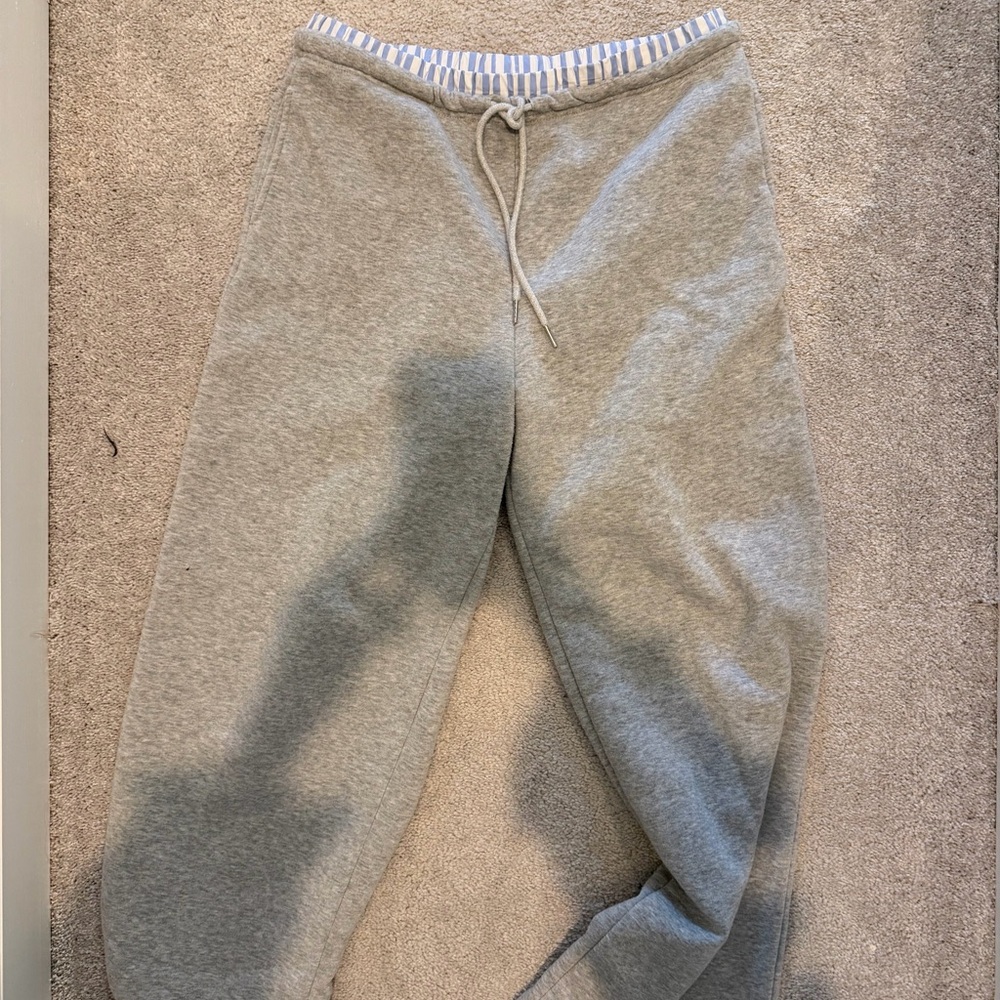 Gray Sweatpants with Drawstring Waist